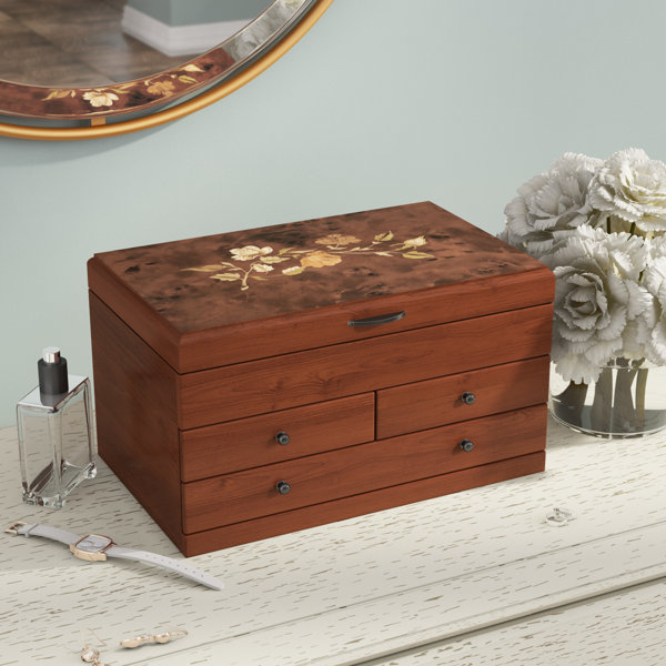 Charlton Home® Wooden Jewelry Box & Reviews Wayfair